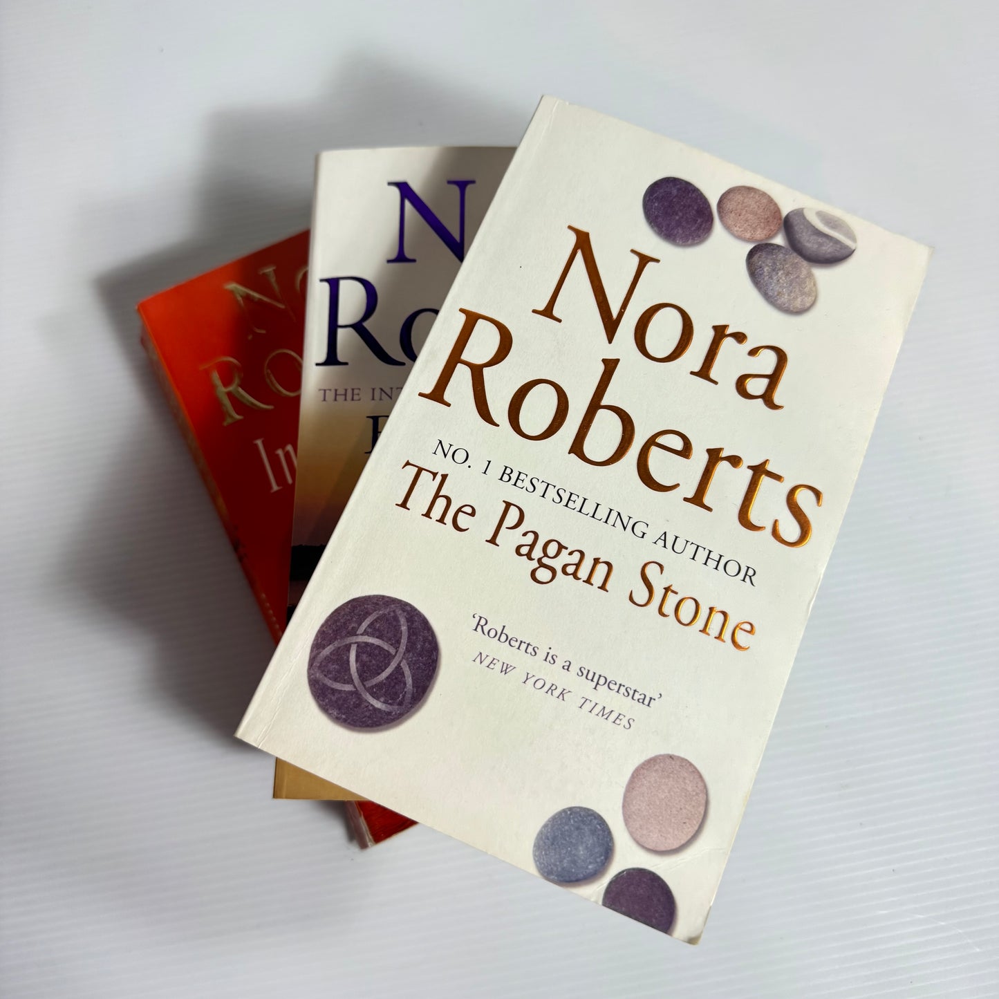 Nora Roberts Small Paperback Book Bundle x 3 : The Pagan stone, Inner Harbour, Birthright (3093)