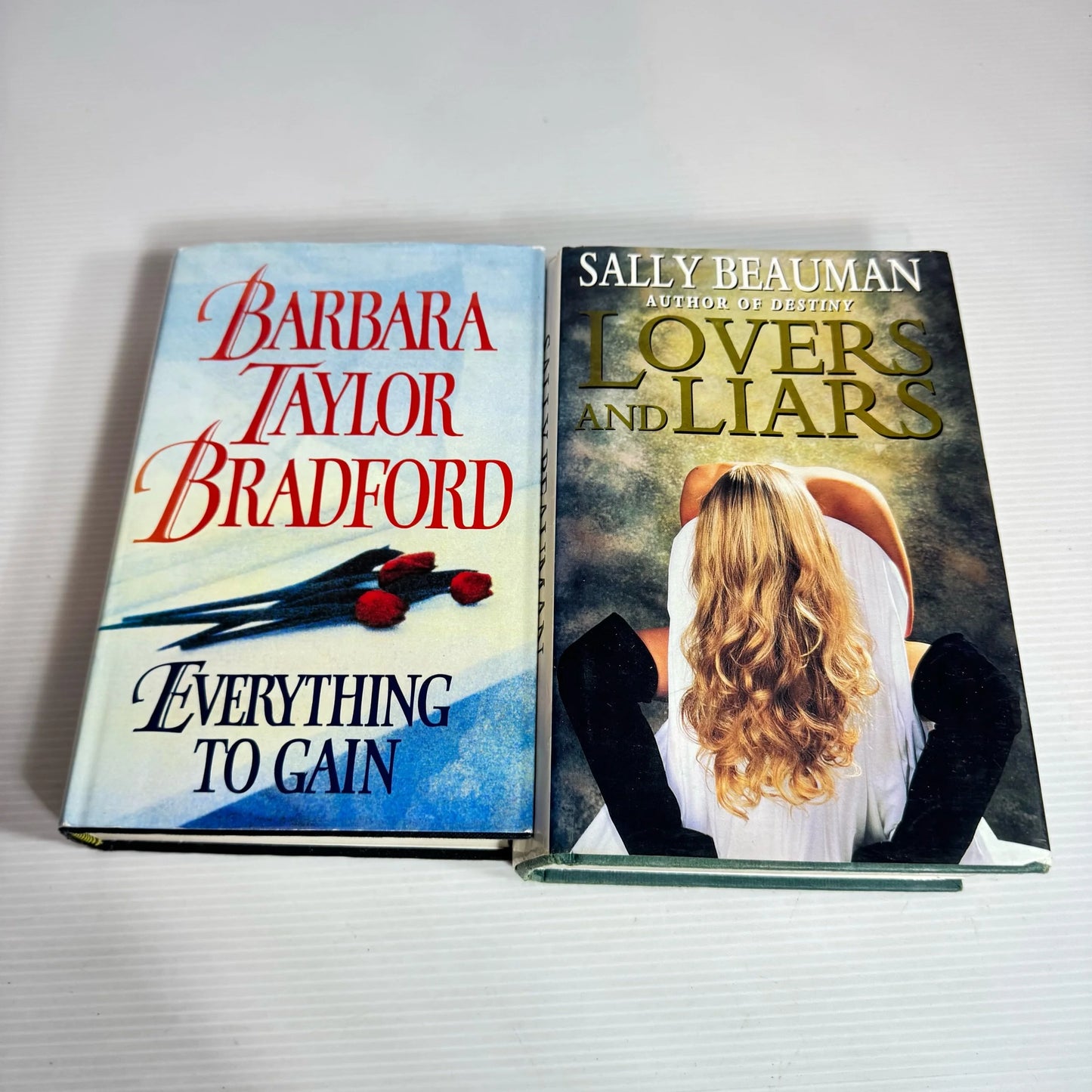 Romance Hardcover Book Bundle x 2 : Everything To Gain - Barbara Taylor Bradford & Lovers and Liars - Sally Beauman (2346)