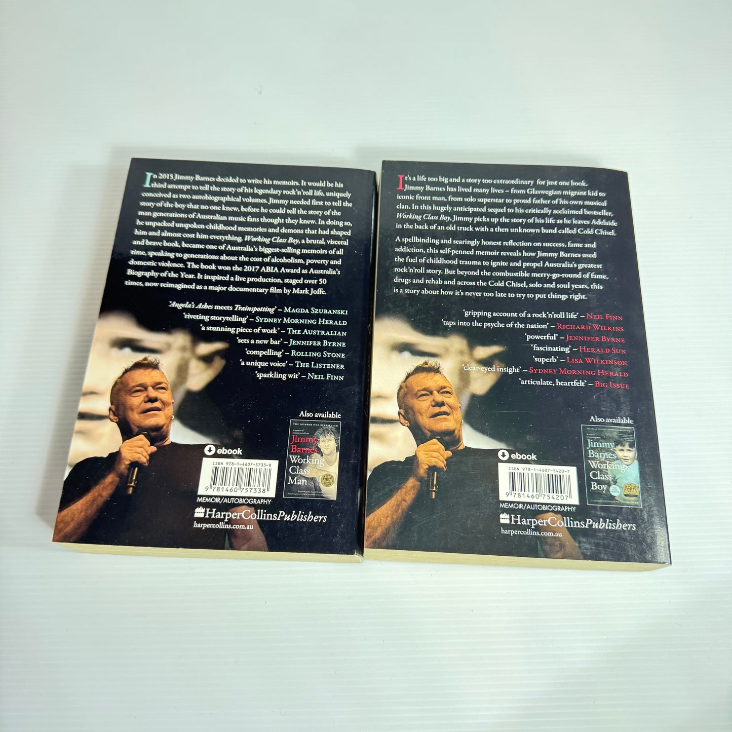 Jimmy Barnes Book Bundle x 2 : Working Class Boy & Working Class Man (3081)