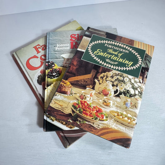 Vintage Cookbook Bundle x 3 : Portmeirion Book of Entertaining (1990), Simple Recipes - Joanna Percival (1982),, Australian & New Zealand Family Cookbook (1977)(2940)