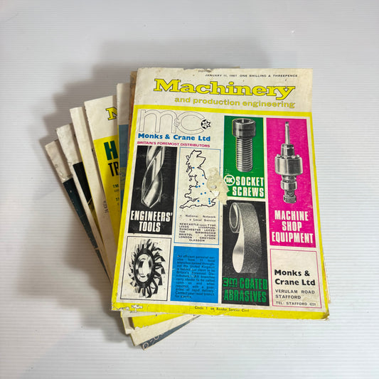 Machinery and Production Engineering Magazine Book Bundle x 7 (Vintage)(2545)