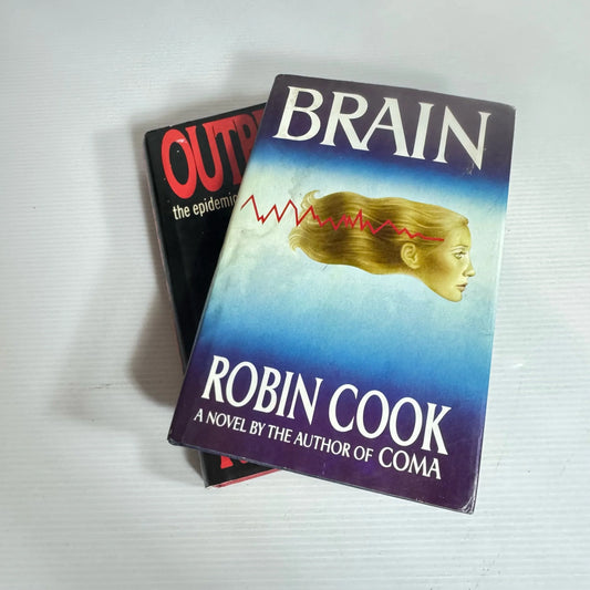 Robin Cook Book Bundle x 2 : Brain & Outbreak (Vintage 1980's) (2266)
