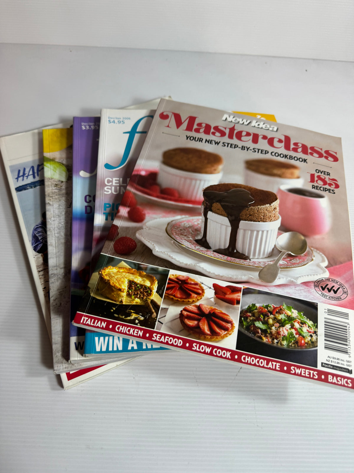 Cookbook Magazine Book Bundle x 5 : Essentially Food, NZ House & Garden, Nadia (3301)