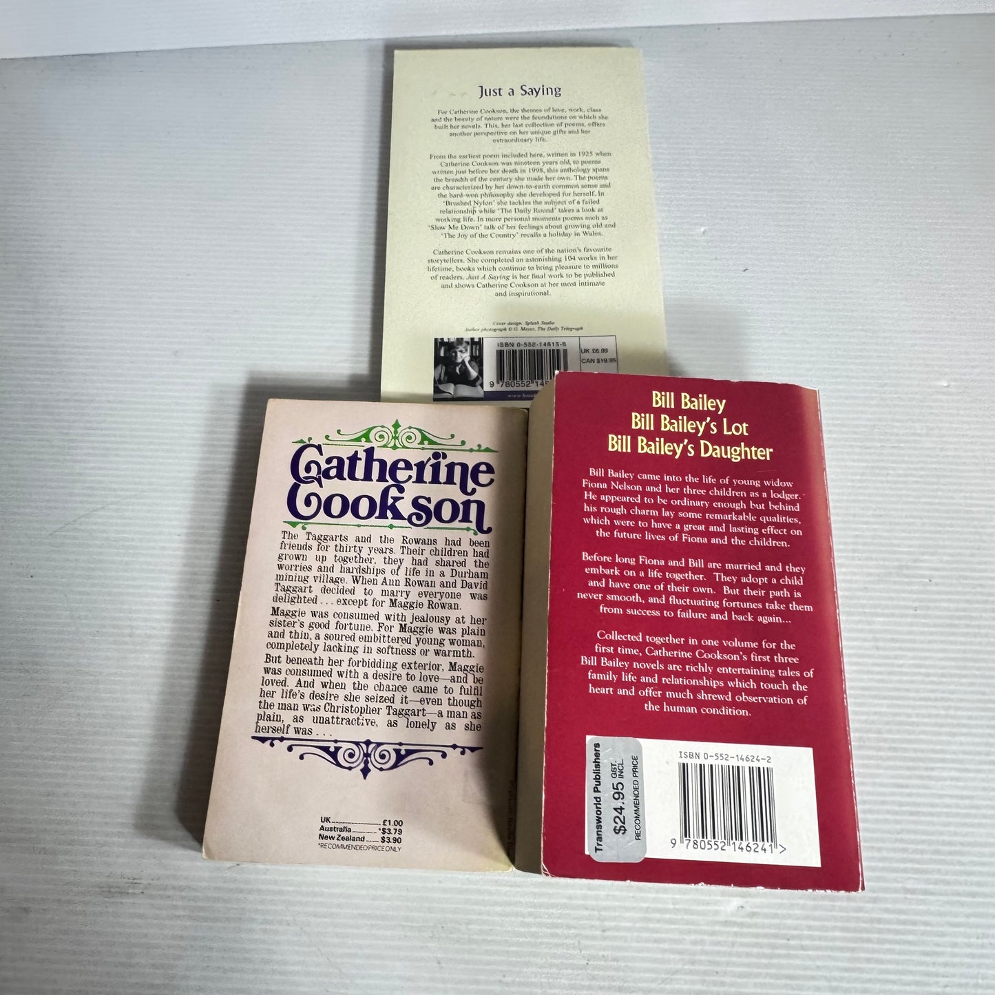 Catherine Cookson Book Bundle x 3 : Bill Bailey an Omnibus, Maggie Rowan, Just a Saying (3005)