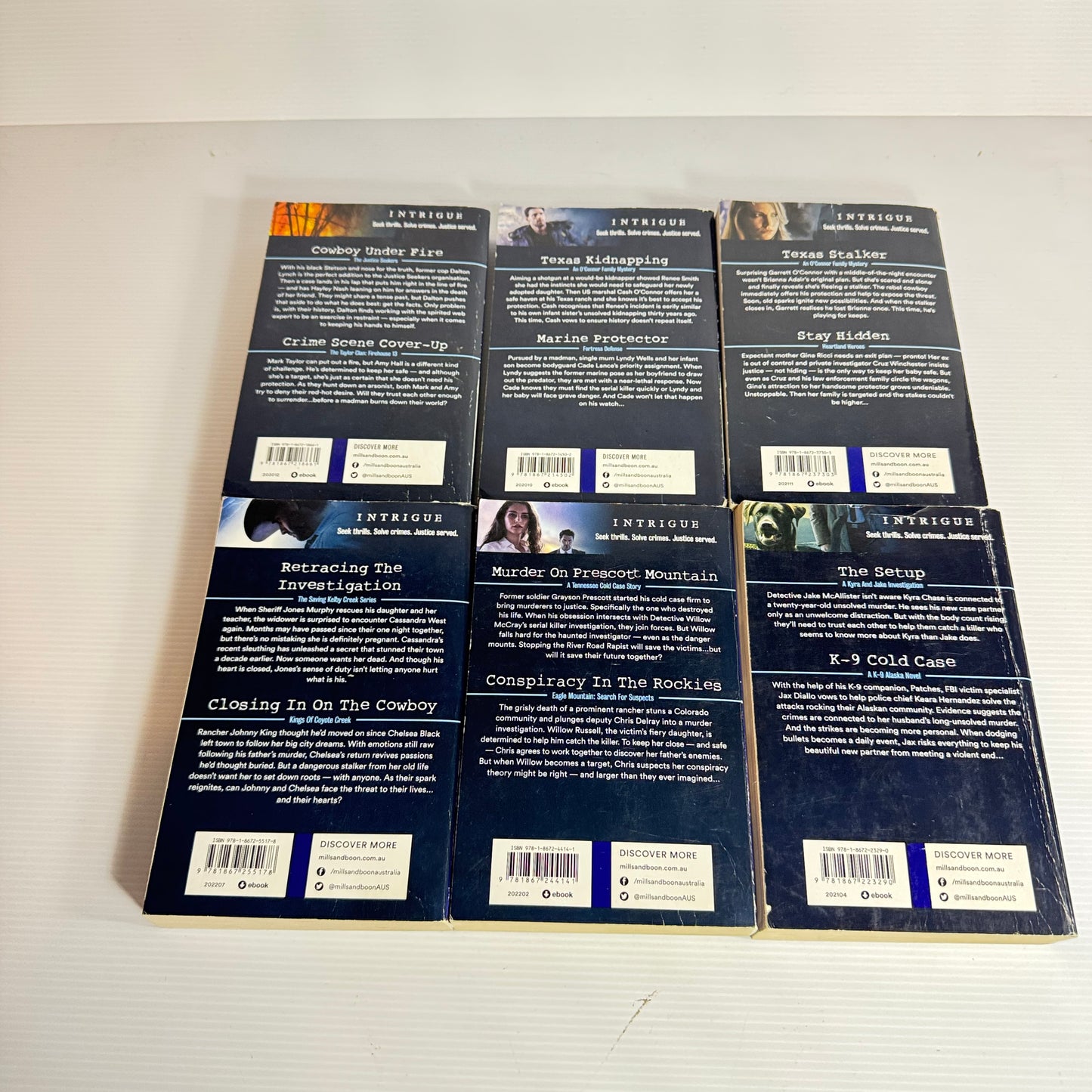 Mills & Boon Intrigue 2:1 Book Bundle x 6 Books : 12 Stories (3185)