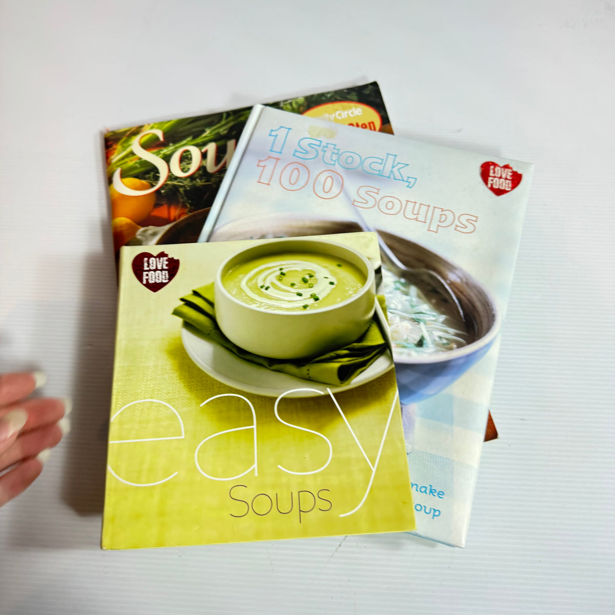 Soup Cookbook Bundle x 3 : Easy Soups - Love Food, 1 Stock, 100 Soups - Love Food, & Soups and Breads - Family Circle Step-by-Step (3320)