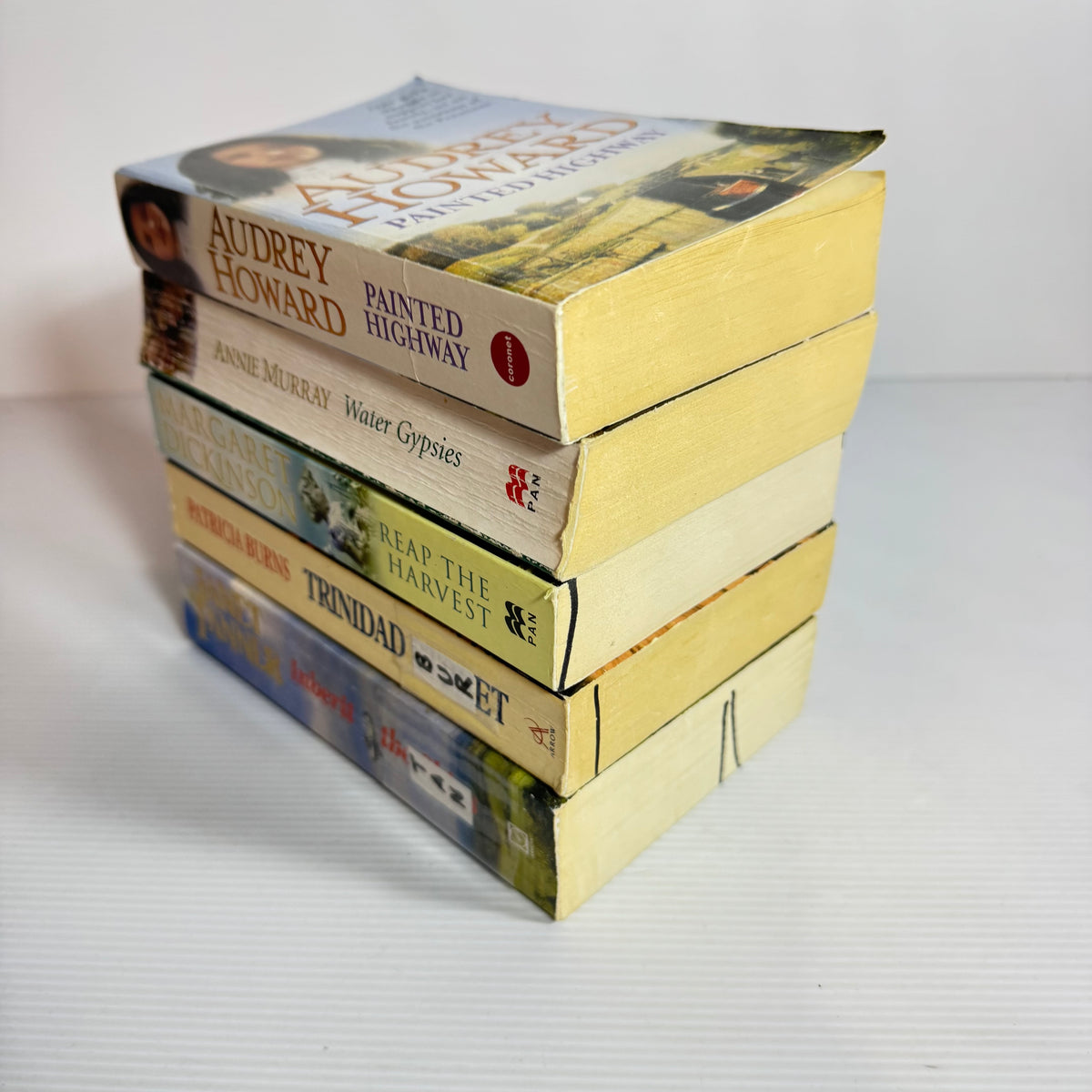 Romantic Family Saga Bundle x 5 : Water Gypsies - Annie Murray, Painted Highway - Audrey Howard, Trinidad Street - Patricia Burns, Reap The Harvest - Margaret Dickinson, Inberit The Skies - Janet Tanner (3371)