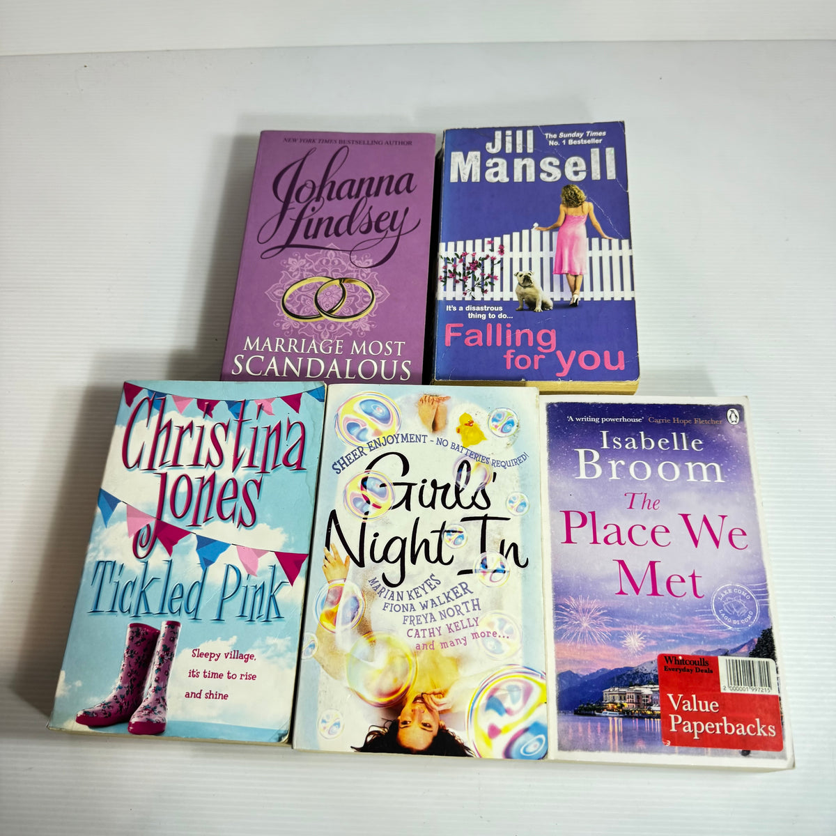 Contemporary Romance Bundle x 5 : Marriage Most Scandalous - Johanna Lindsey, Falling For You - Jill Mansell, The Place We Met - Isabelle Broom - Tickled Pink - Christina Jones, Girls Night In (3398)
