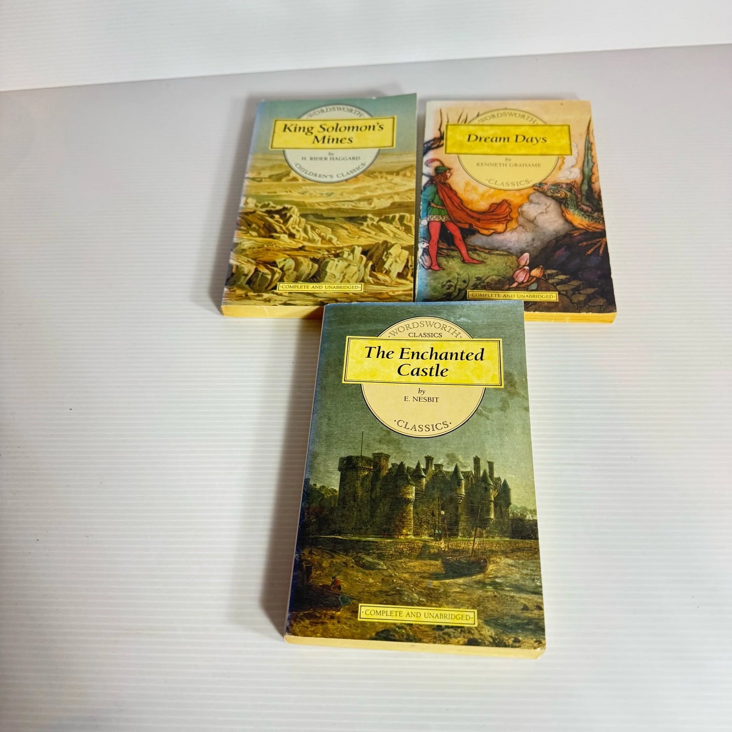 Wordsworth Classics Book Bundle x 3 Books : King Solomon's Mines, Dream Days, & The Enchanted Castle (2183)