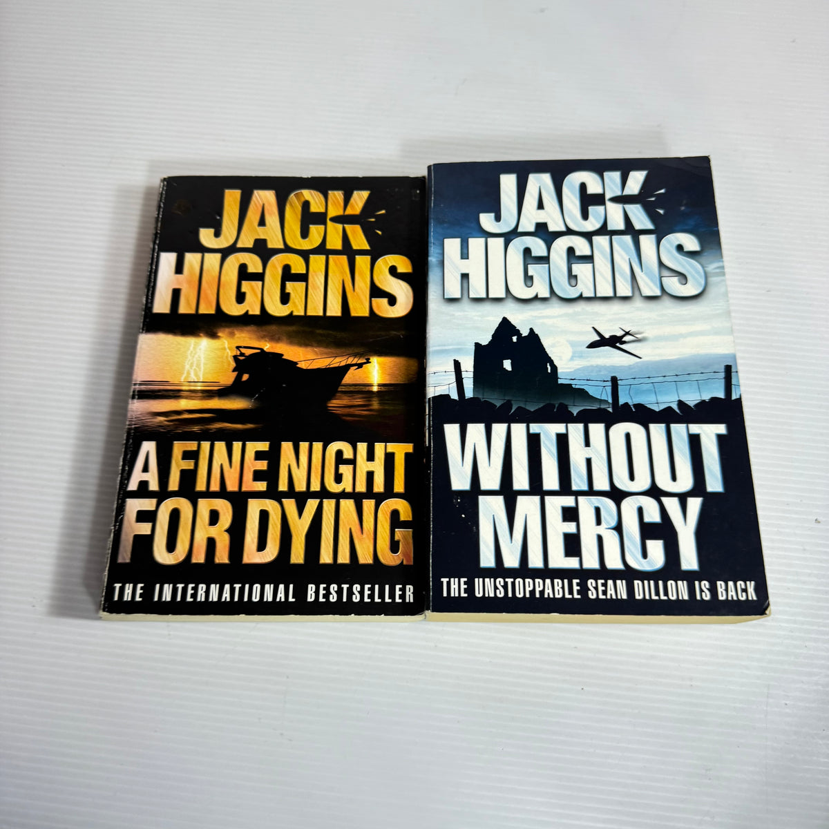 Jack Higgins Bundle x 2 : Without Mercy & A Fine Night For Dying (3458)