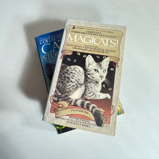 Cat Short Story Book Bundle x 2 Books : Magicats! - edited by Jack Dann and Gardner Dozois & Collected Cat Stories - Stella Whitelaw (2195)