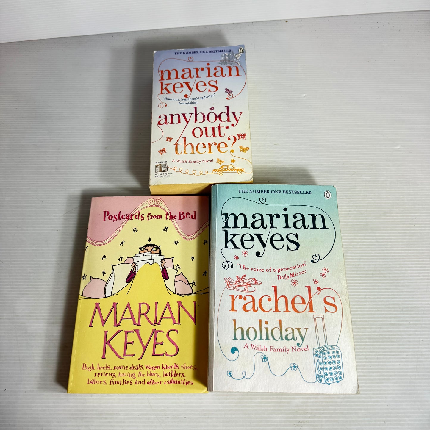 Marian Keys Book Bundle x 3 : Anybody Out There?, Rachel's Holiday, Postcards from the Bed (3030)
