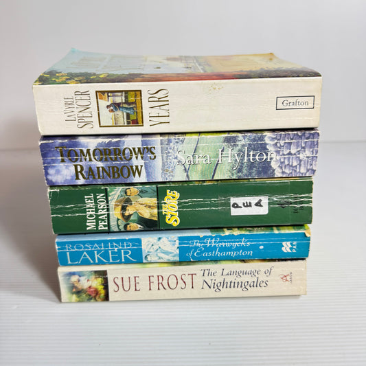 Historic Romance Bundle x 5 : Years - LaVyrle Spencer, The Store - Michael Pearson, The Language of Nightingales - Sue Frost, The Warwyks of Easthapton - Rosalind Laker, Tomorrow's Rainbow - Sara Hylton (3348)