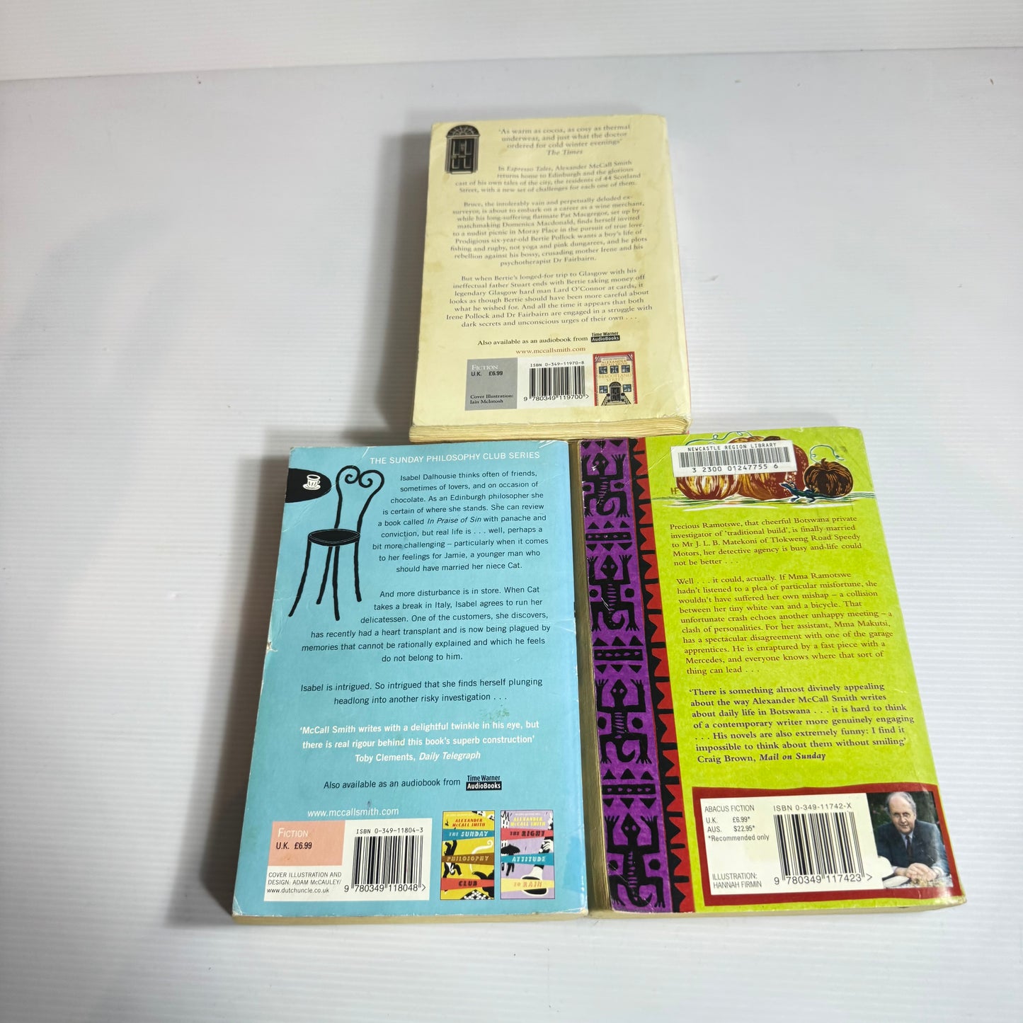 Alexander McCall Smith Book Bundle x 3 : In The Company of Cheerful Ladies, Friends, Lovers, Chocolate, Espresso Tales(3274)