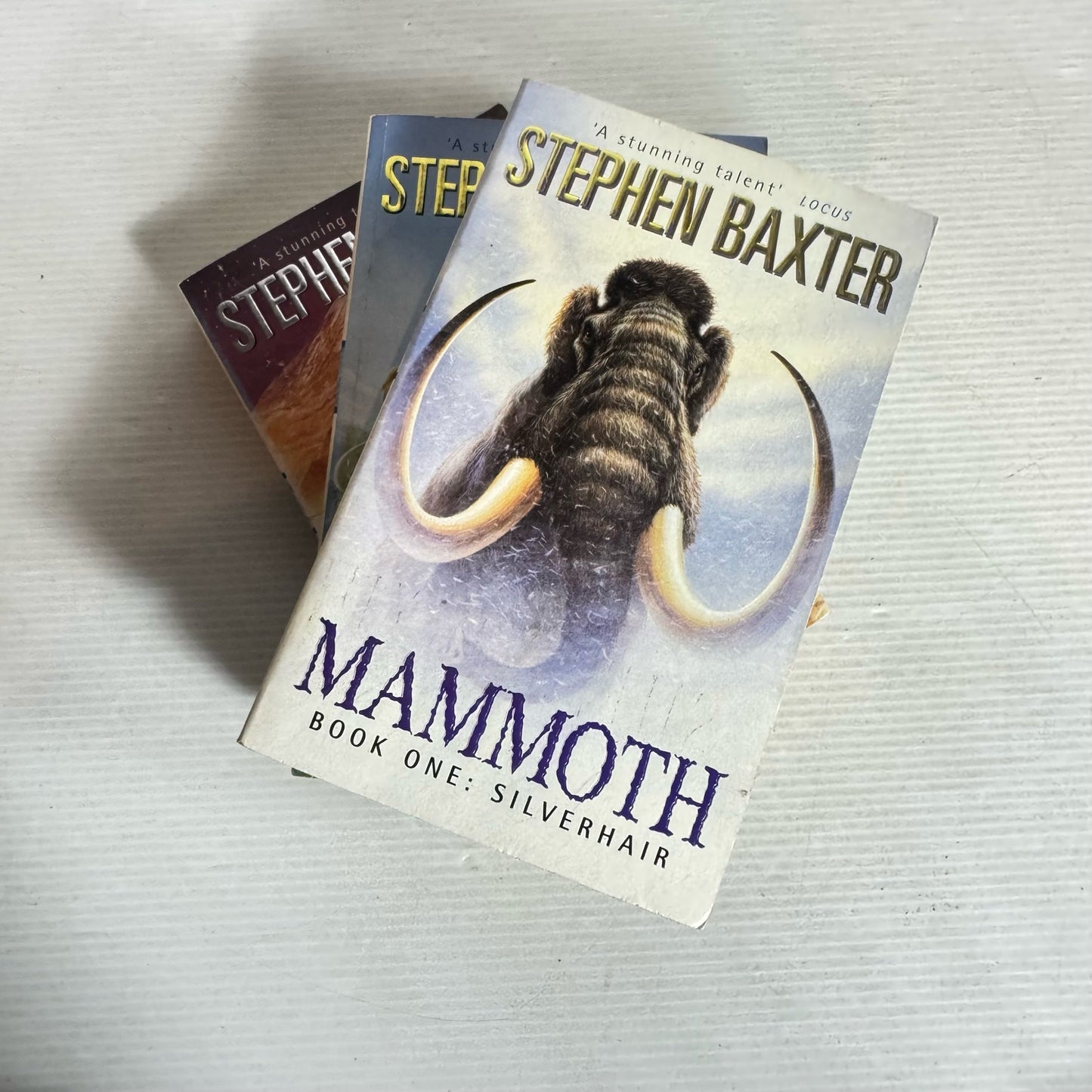 Silverhair Series Books 1-3 - Stephen Baxter Book Bundle x 3 Books : Mammoth, Longtusk, Icebones (2111)