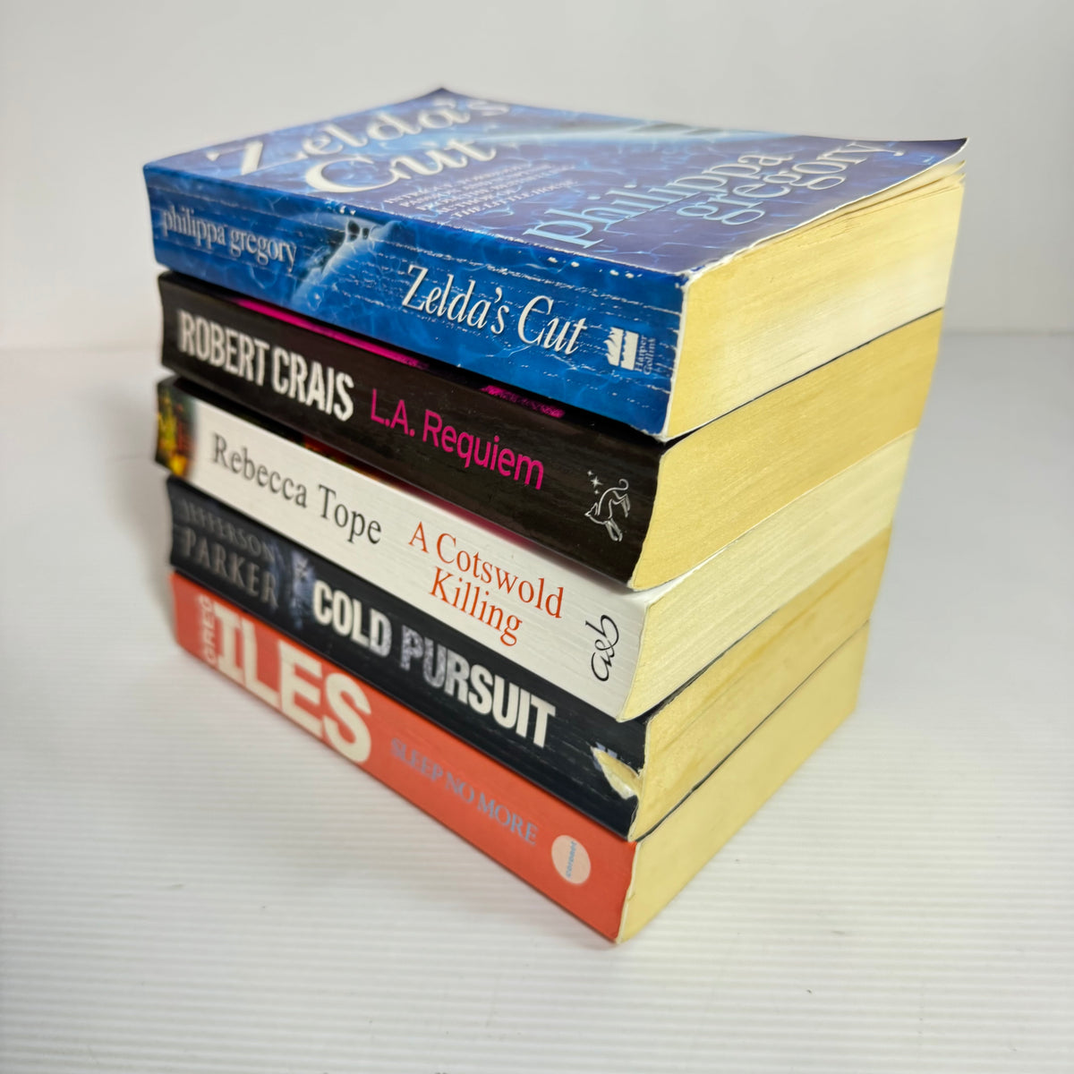 Thriller Crime Suspense Bundle x 5 : L.A. Requiem - Robert Crais, A Cotswold Killing - Rebecca Tope, Zelda's Cut - Philippa Gregory, Sleep No More - Greg Iles, Cold Pursuit - Jefferson Parker (3437)