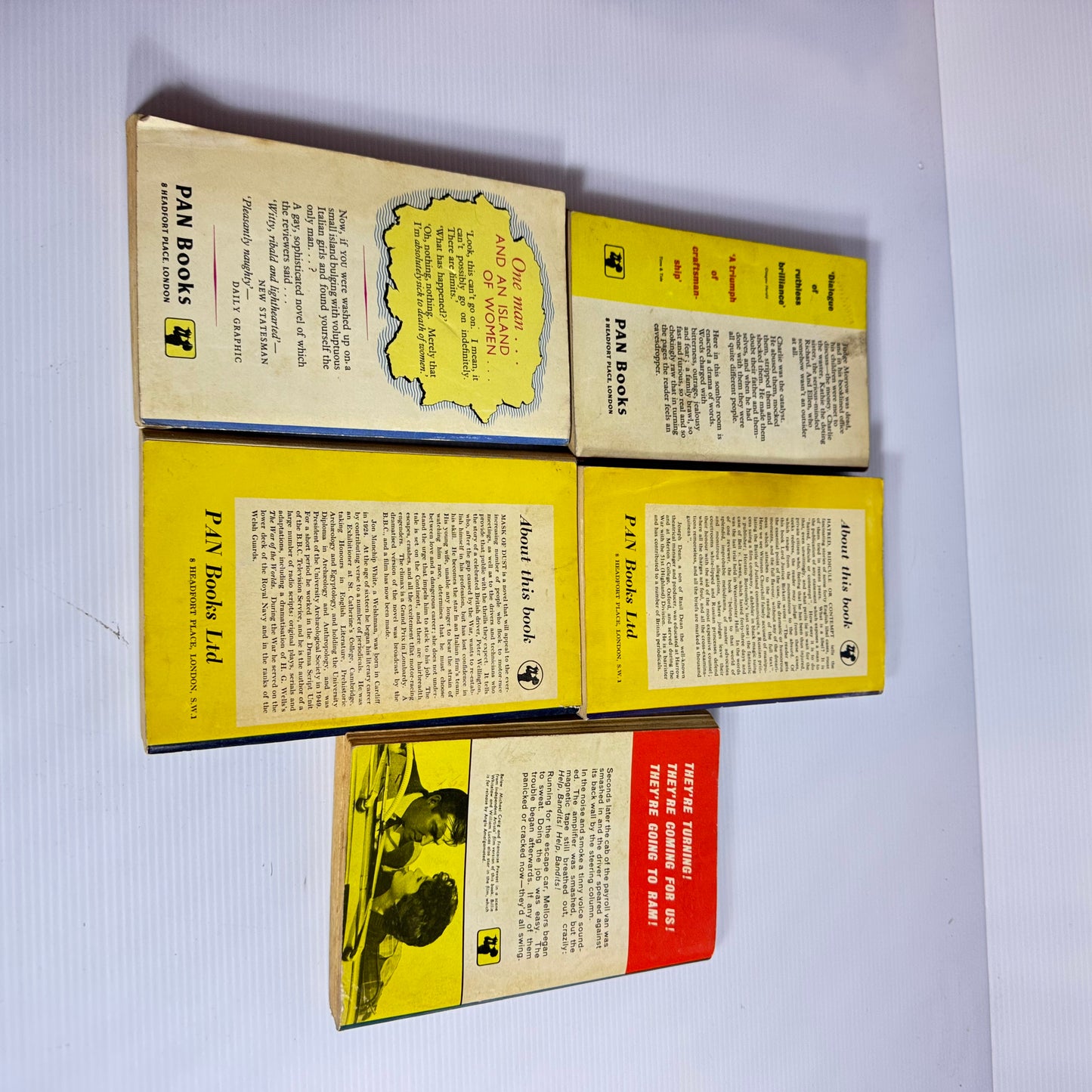 Vintage PAN-Books Mixed Genre x 5 Books (Vintage 1950's) (3189)