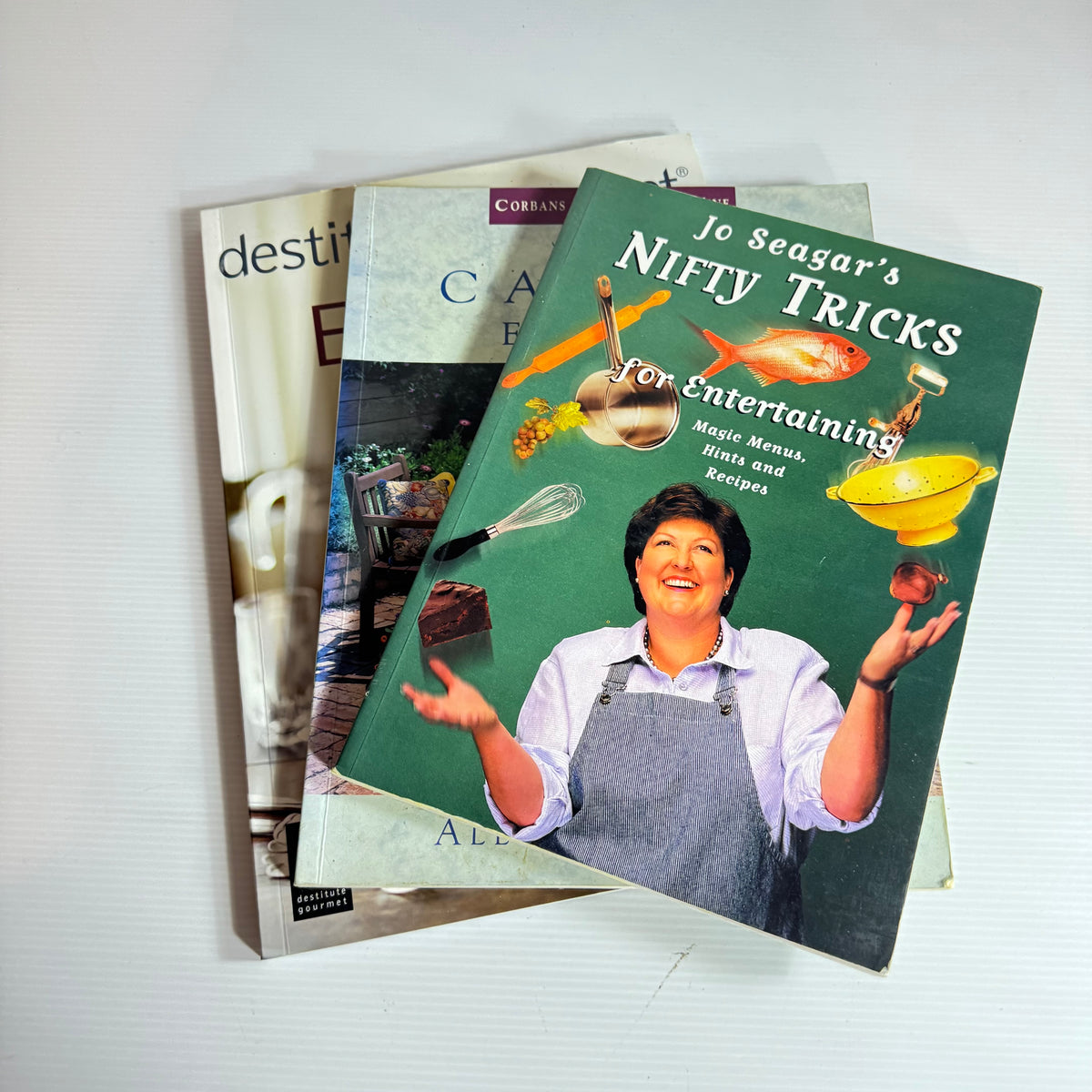 Entertaining Cookbook Bundle x 3 : Jo Seagar's Nifty Tricks, Casual Eating - Allyson Gofton, Destitute Gourmet Everyday Smart Food for the Family - Sophie Gray(3261)