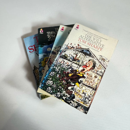 Tom Sharpe Humorous Book Bundle x 4 Books : Ancestral Vices, The Throwback, The Wilt Alternative, Vintage Stuff (Vintage 1980's) (2151)