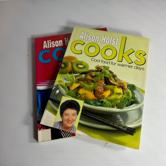 Alison Holst Cookbook Bundle x 2 : Cooks : Cool Food For Warmer Days & Warming Food For Cooler Days (3250)