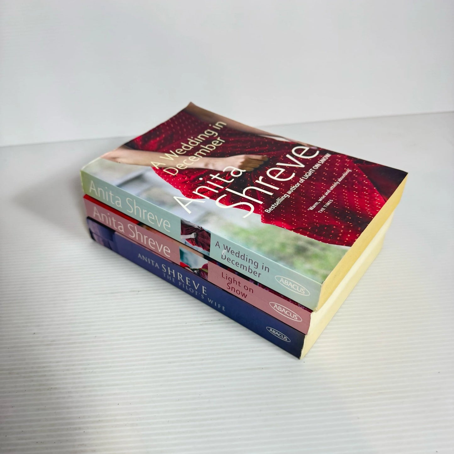 Anita Shreve Book Bundle x 3 : Light On Snow, A Wedding in December, The Pilot's Wife (2304)