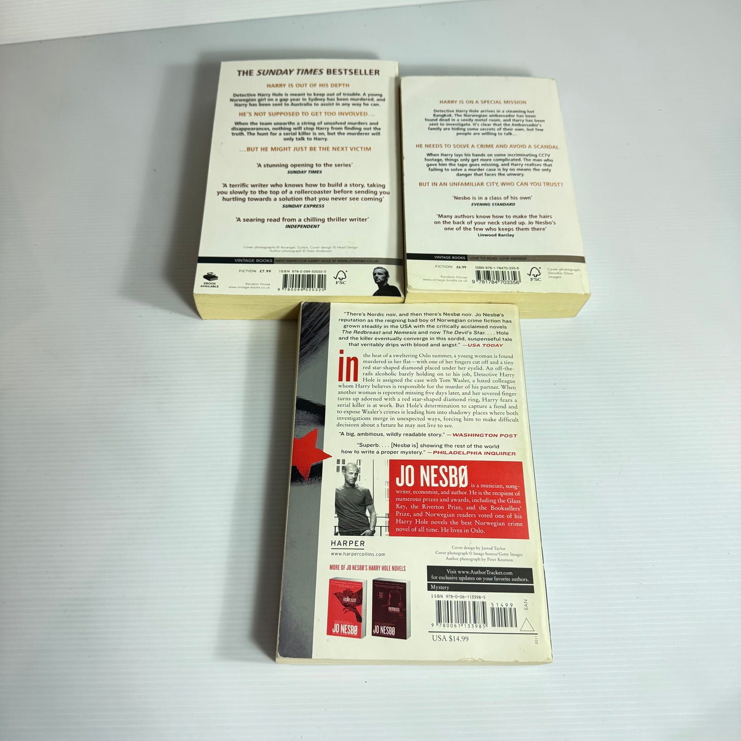 Jo Nesbo Book Bundle x 3 : Cockroaches, The Bat, The Devil's Star (3090)