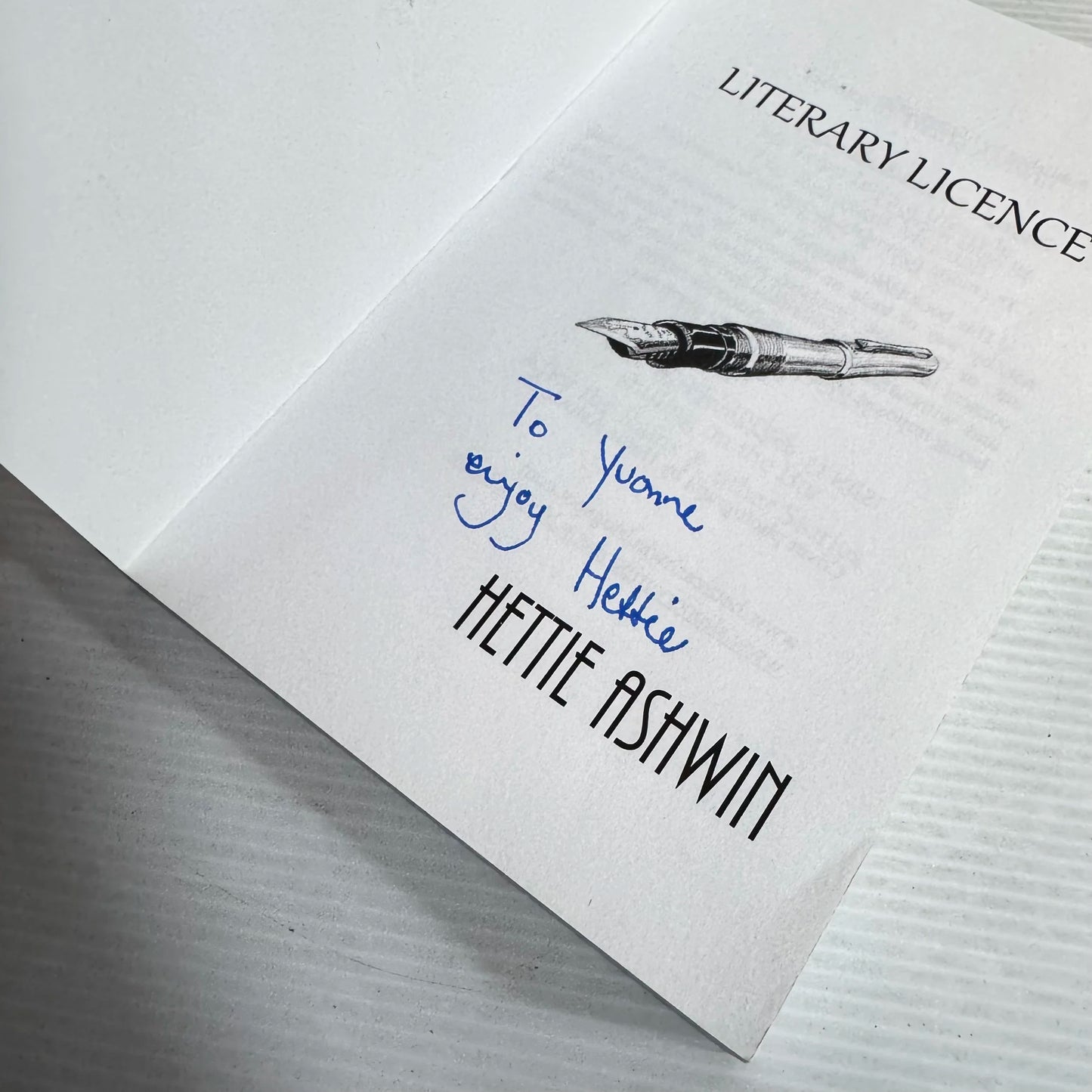 Literary Licence: Death By Misadventure - Hettie Ashwin (Signed by Author)