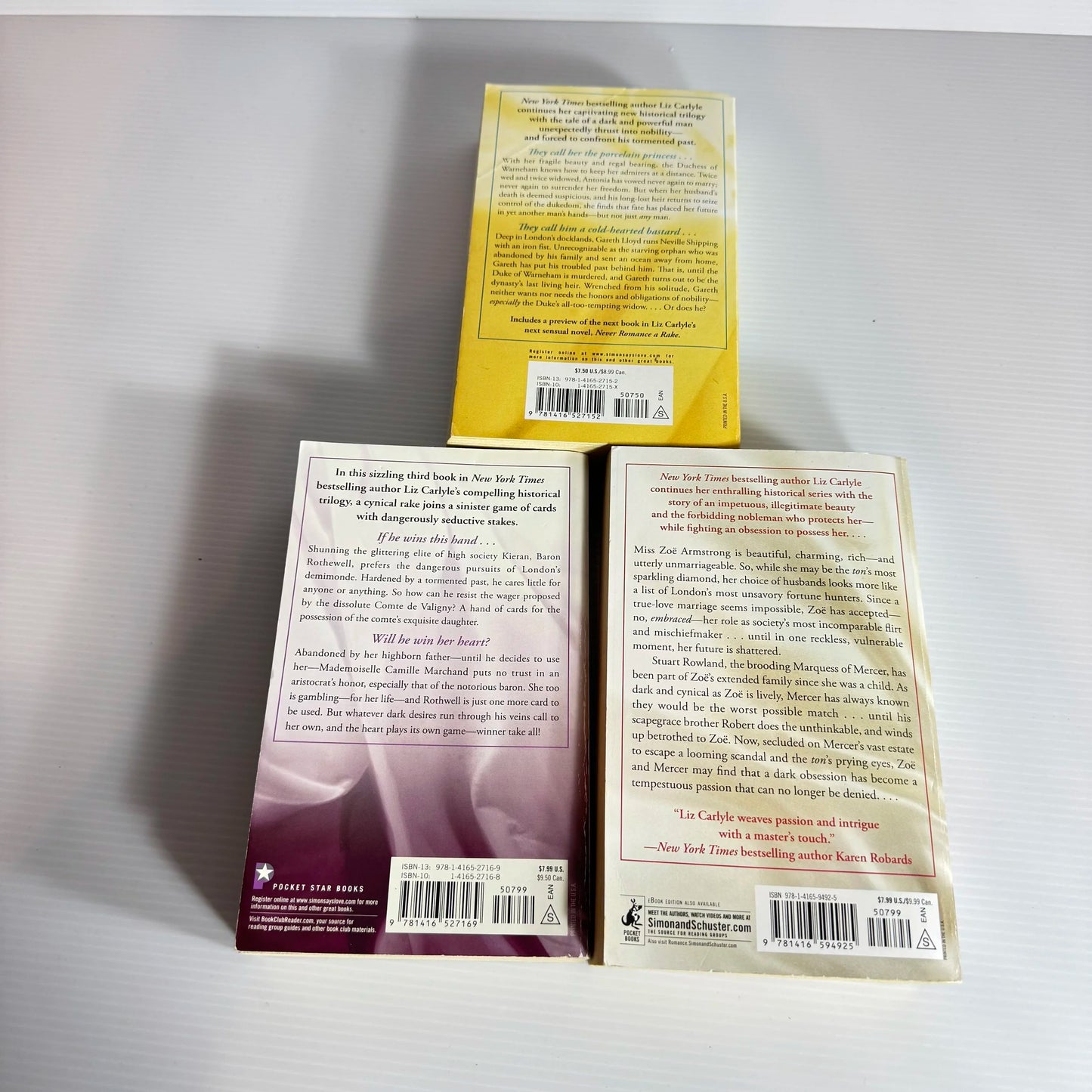 Liz Carlyle Book Bundle x 3 Books (2074)