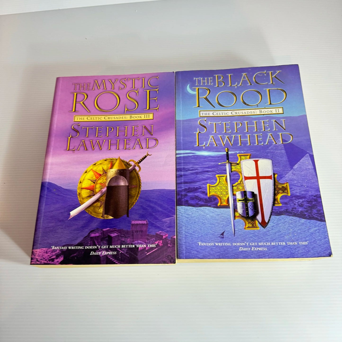 Stephen Lawhead Book Bundle x 2 Books : The Celtic Crusades: Book II The Black Rood & Book III The Mystic Rose (335)