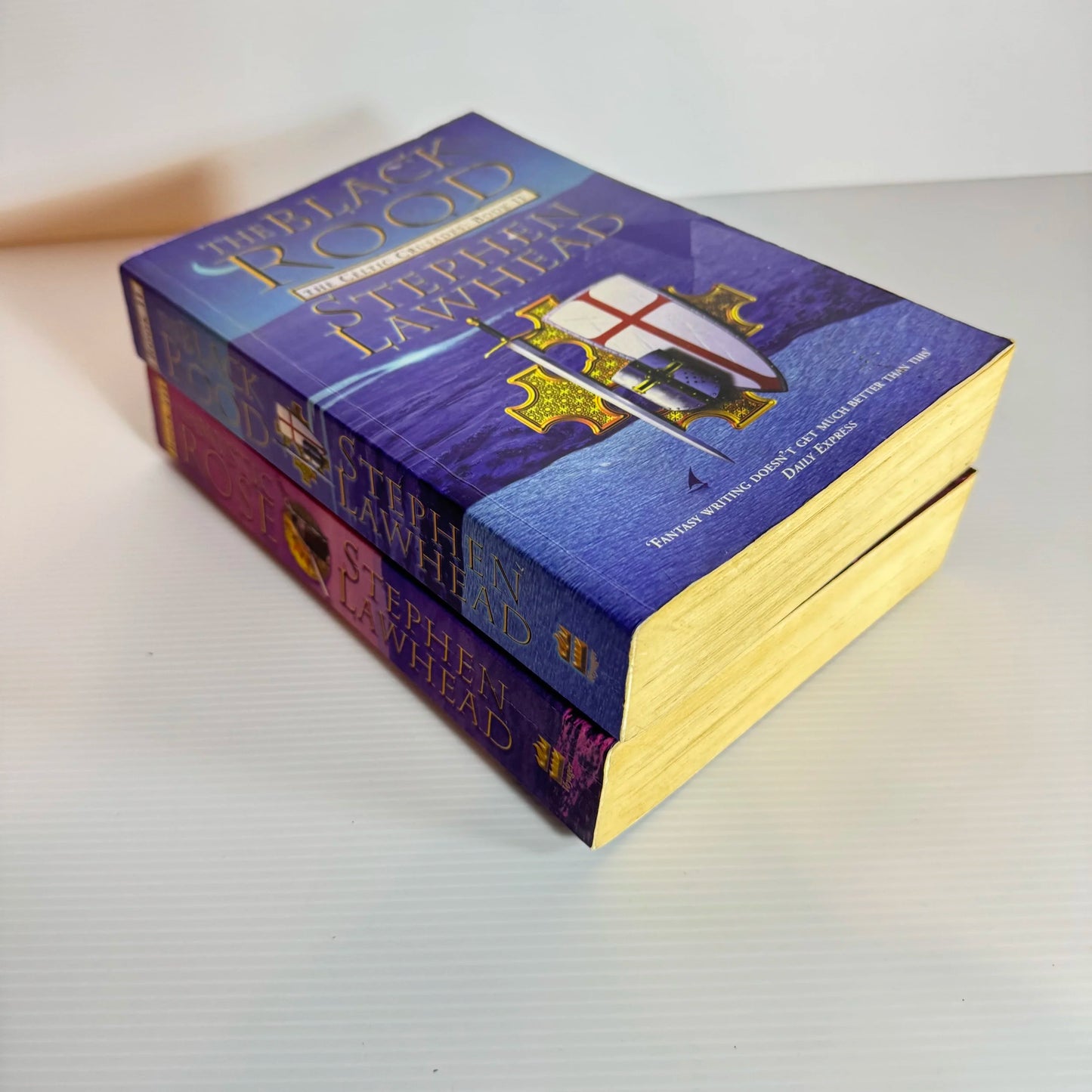Stephen Lawhead Book Bundle x 2 Books : The Celtic Crusades: Book II The Black Rood & Book III The Mystic Rose (335)