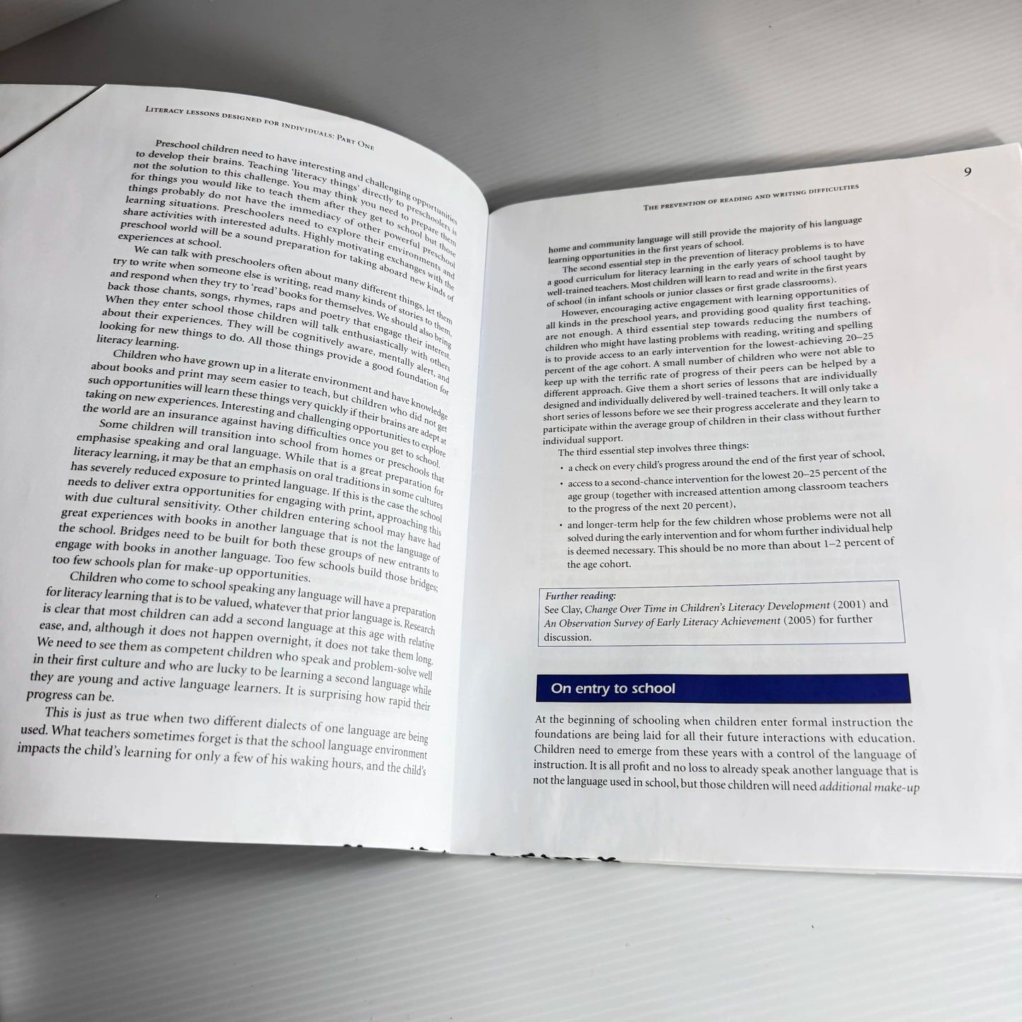 Literacy Lessons: Designed For Individuals (Part1 and 2) - Marie E. Clay Book Bundle x2 Books (206)