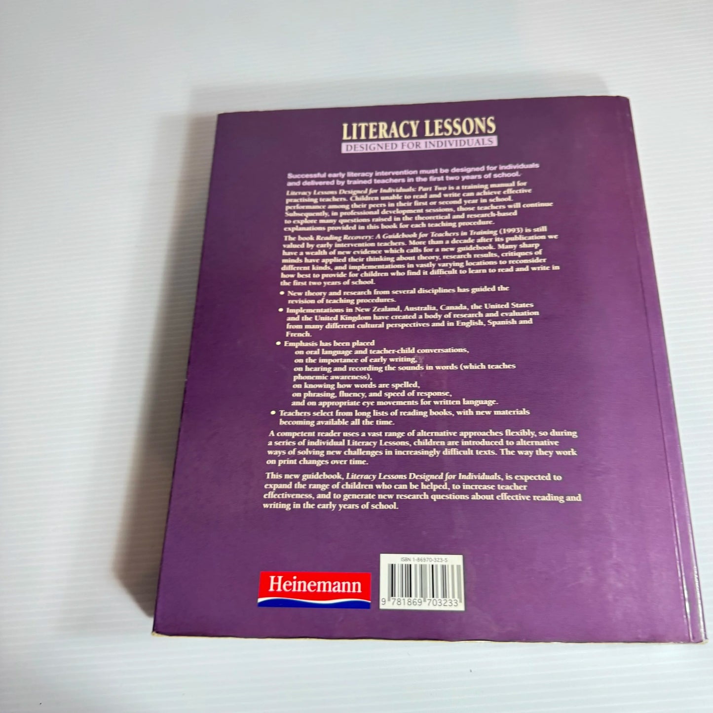 Literacy Lessons: Designed For Individuals (Part1 and 2) - Marie E. Clay Book Bundle x2 Books (206)