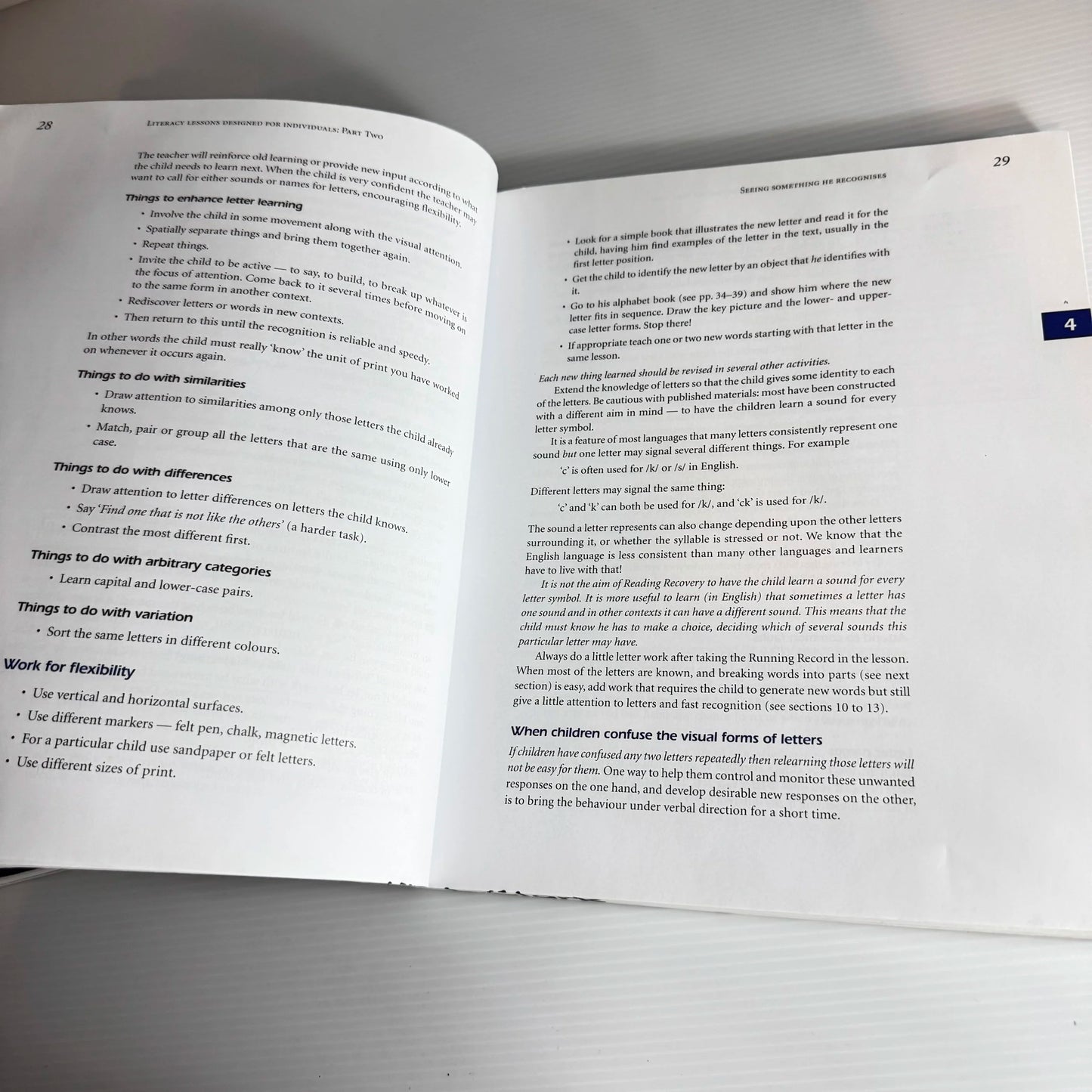 Literacy Lessons: Designed For Individuals (Part1 and 2) - Marie E. Clay Book Bundle x2 Books (206)