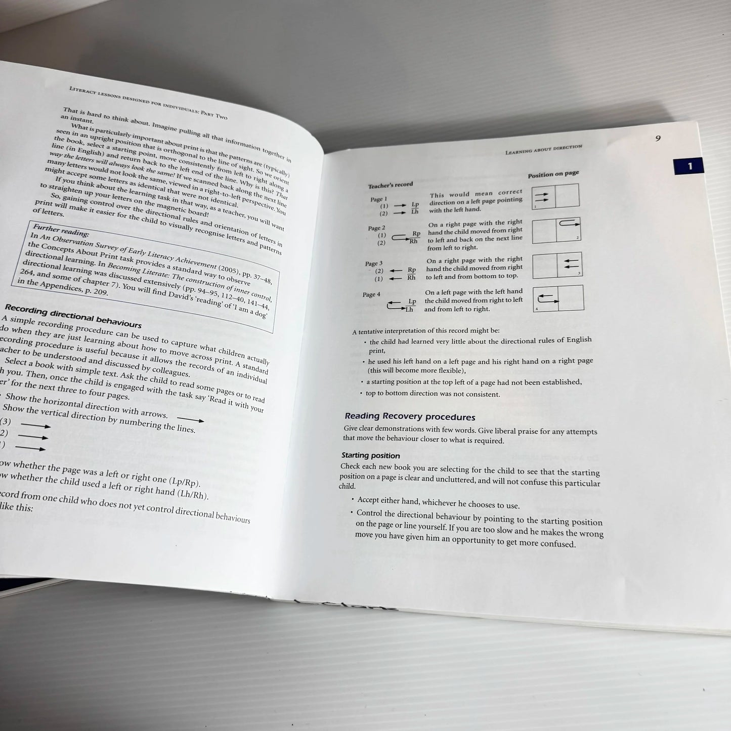 Literacy Lessons: Designed For Individuals (Part1 and 2) - Marie E. Clay Book Bundle x2 Books (206)