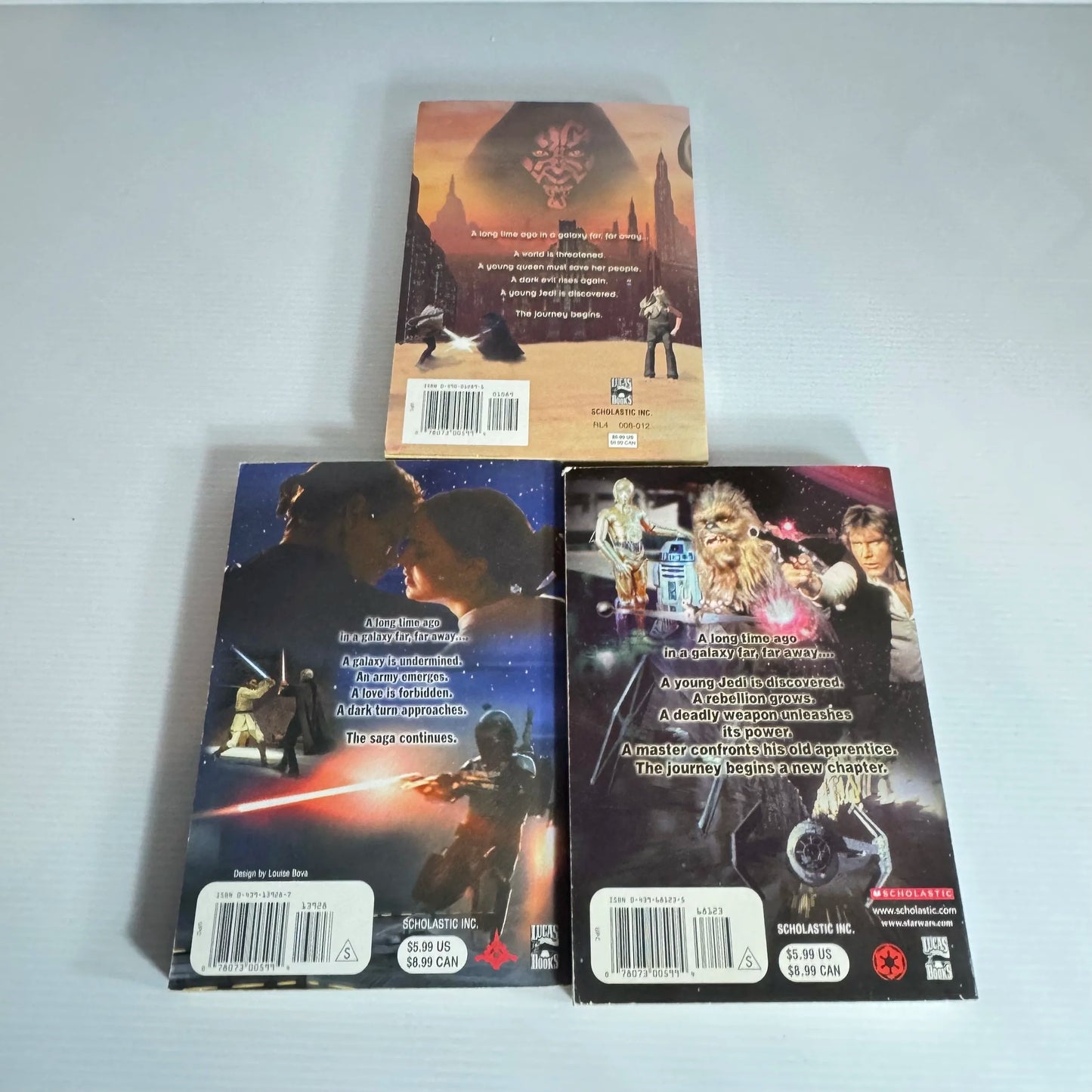 Star Wars Children's Book Bundle x 3 : The Phantom Menace, Attack of the Clones, A New Hope (307)