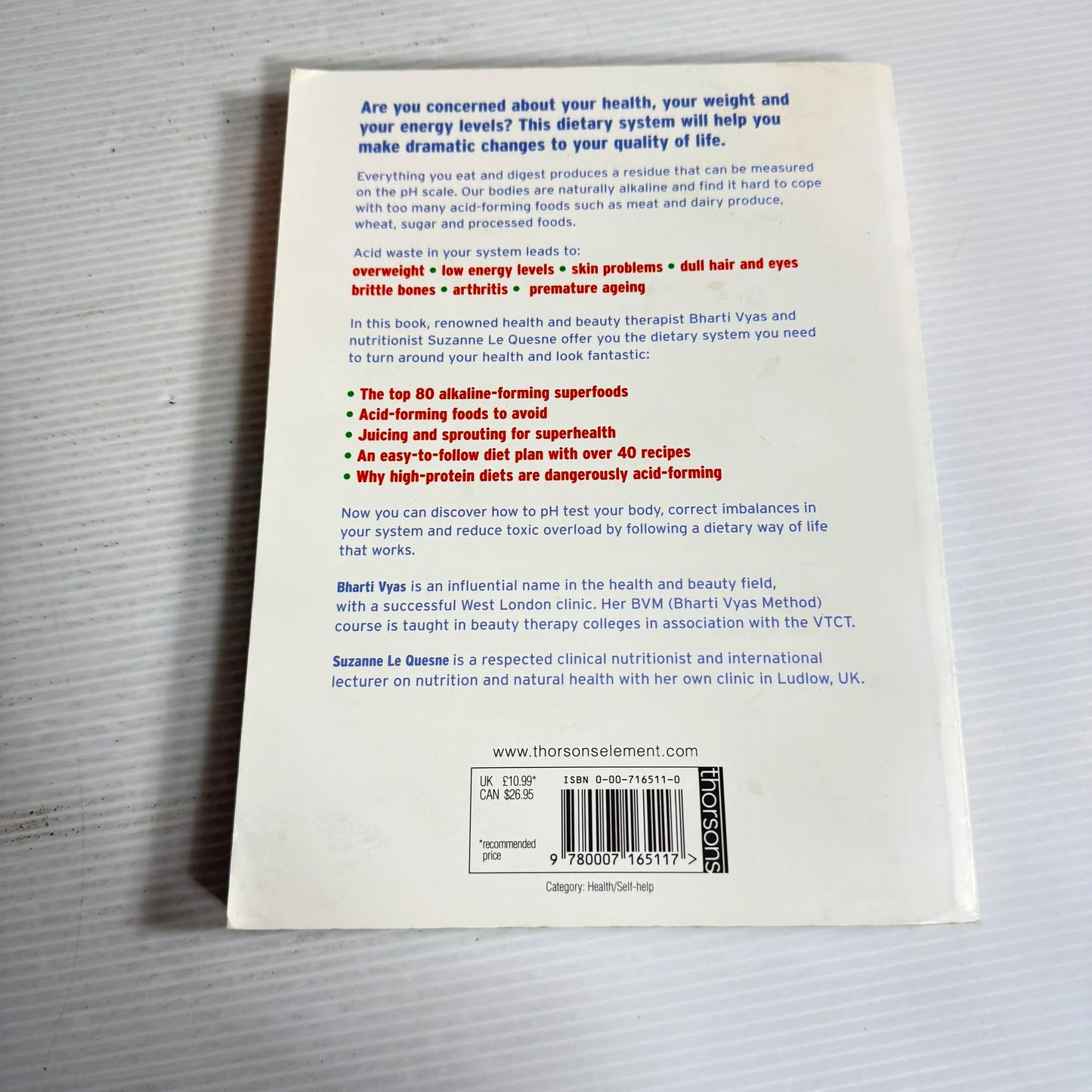 The pH Diet : Recharge Your Energy, Regain Your Figure, Restore Your Health - Bharti Vyas & Suzanne Le Quesne