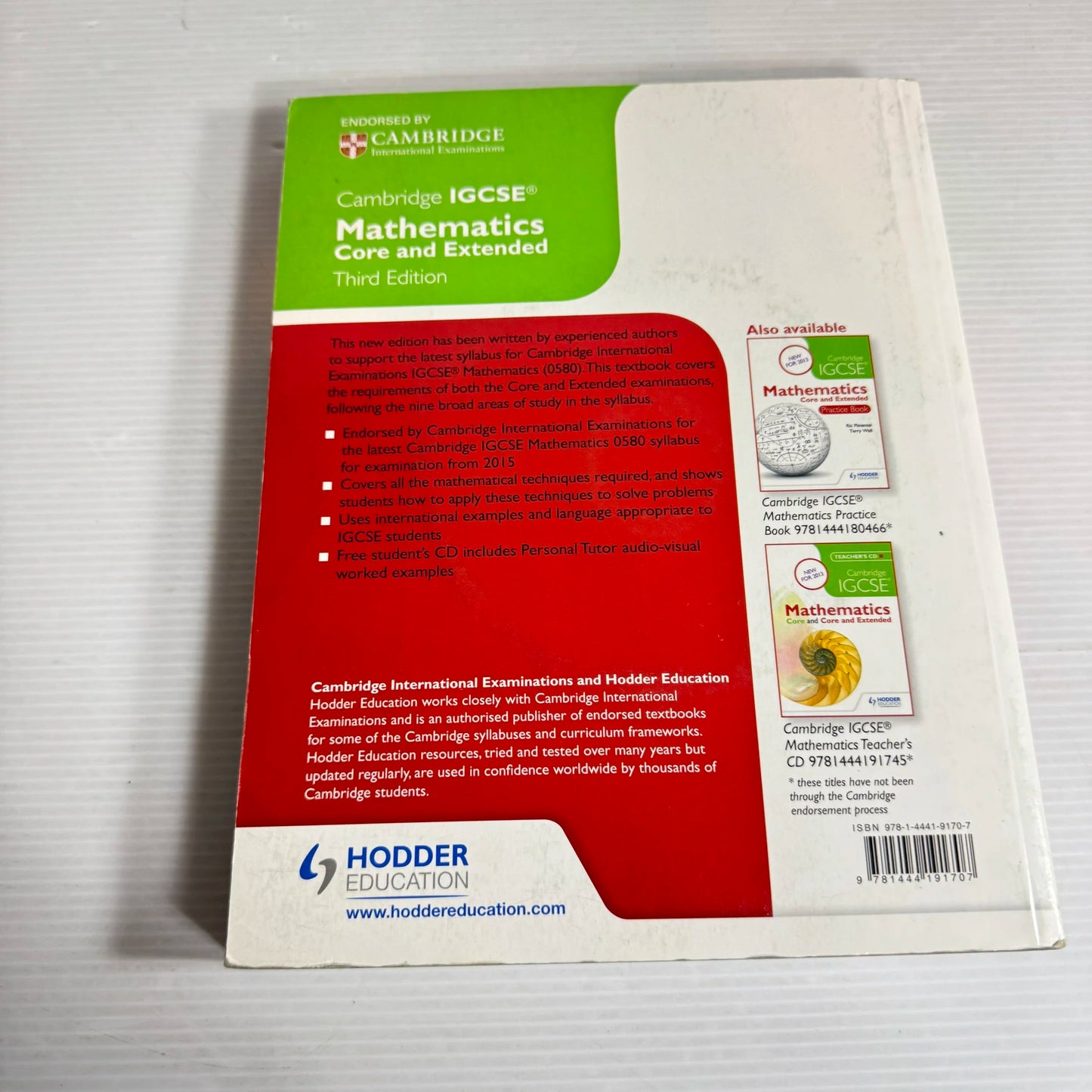Cambridge IGCSE : Mathematics Core & Extended (3rd Ed.) - Ric Pimentel & Terry Wall (With CD)