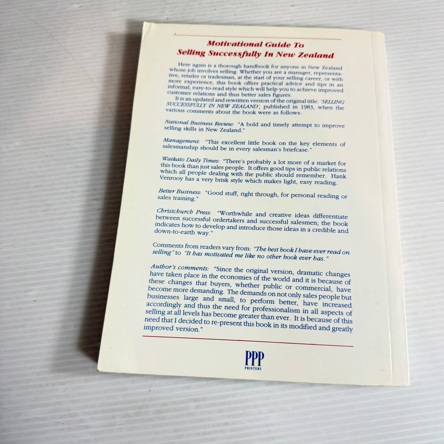 Motivational Guide To Selling Successfully In New Zealand - Hank Venrooy