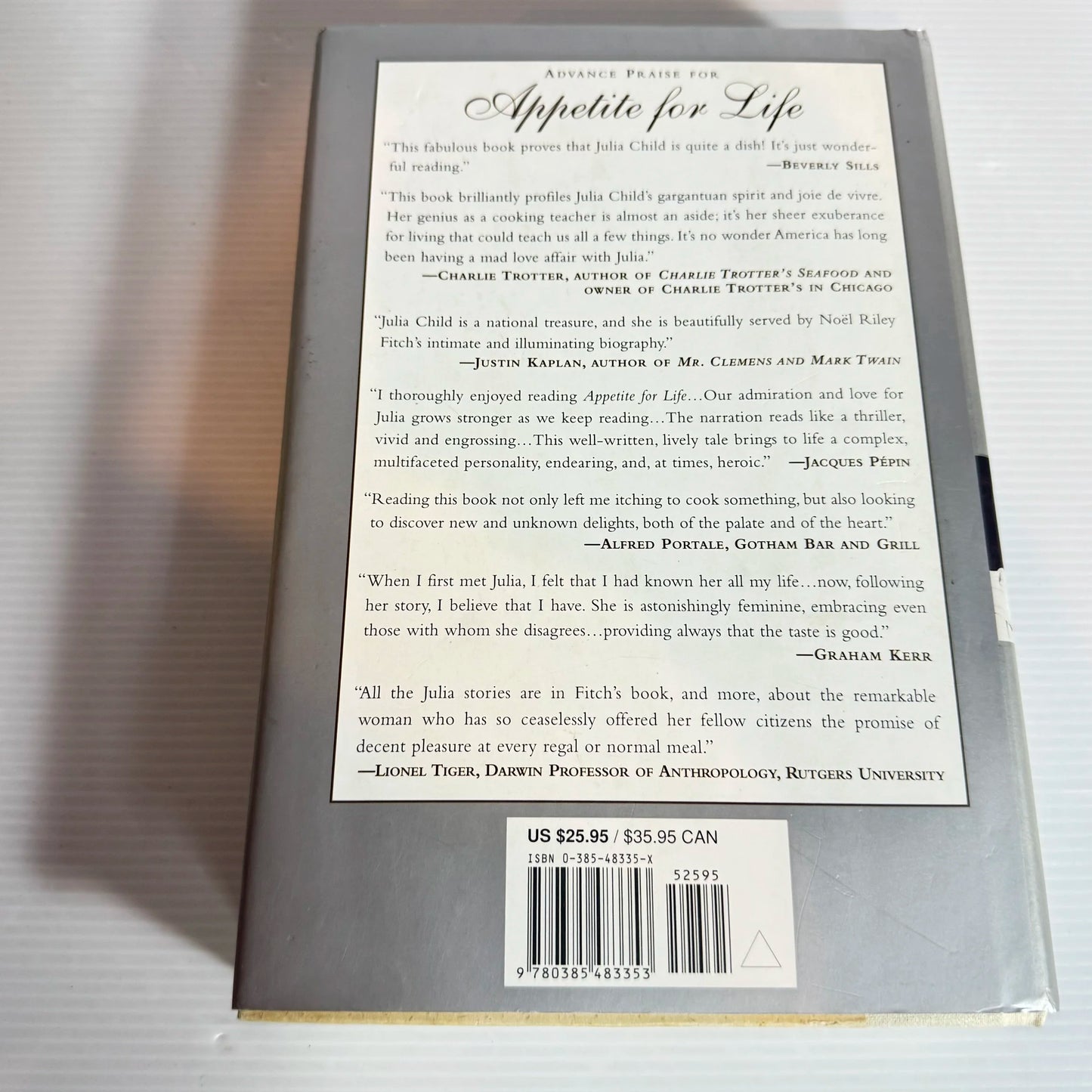Appetite For Life: The Biography of Julia Child - Noel Riley Fitch