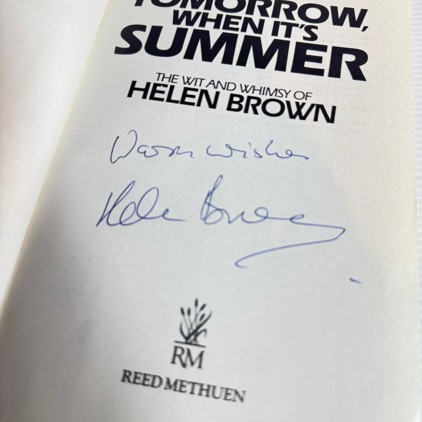 Tomorrow When It's Summer - Helen Brown (Signed by Author)