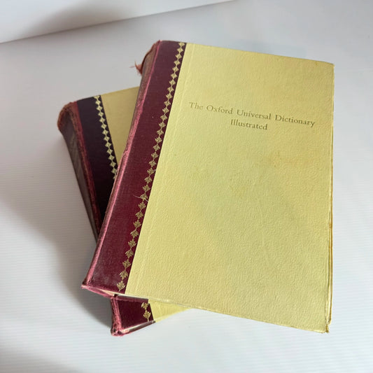 The Oxford University Dictionary Illustrated book Bundle : Volumes 1 & 2 (Vintage 1965)
