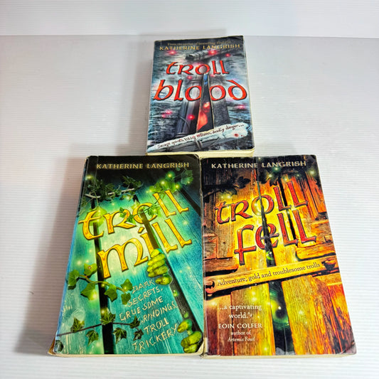 Katherine Langrish Troll Trilogy Book Bundle x 3 Troll Fell Book 1 / Troll Mill Book 2 / Troll Blood Book 3
