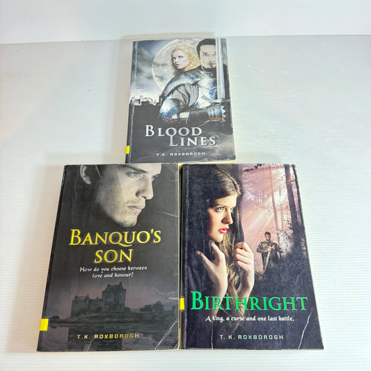 T. K. Roxborogh Banquo Trilogy Book Bundle x 3 - Titles Banquo's Son / Bloodlines / Birthright