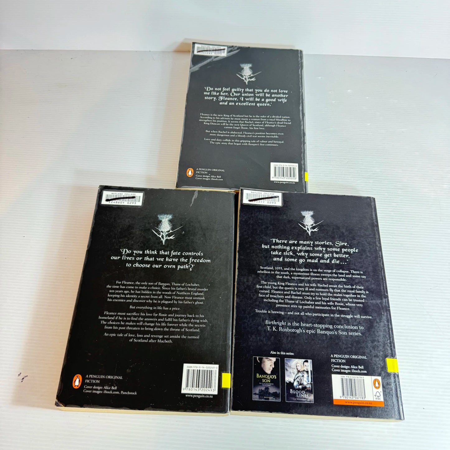 T. K. Roxborogh Banquo Trilogy Book Bundle x 3 - Titles Banquo's Son / Bloodlines / Birthright