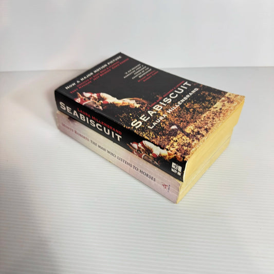 Horse Story Book Bundle x 2 : The Man Who Listens To Horses - Monty Roberts & Seabiscuit - Laura Hillenbrand (2029)