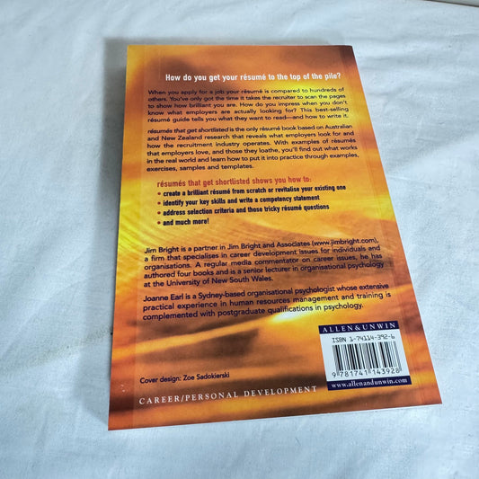 Résumés that get Shortlisted - Jim Bright & Joanna Earl