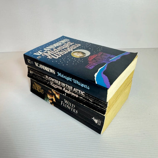 V.C. Andrews Book Bundle x 3 : Midnight Whispers, Flowers In the Attic, Wild Flowers (326)