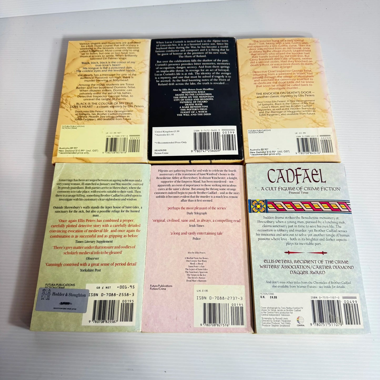 Ellis Peters Vintage Crime Mystery Book Bundle x 6 Books  (2107)