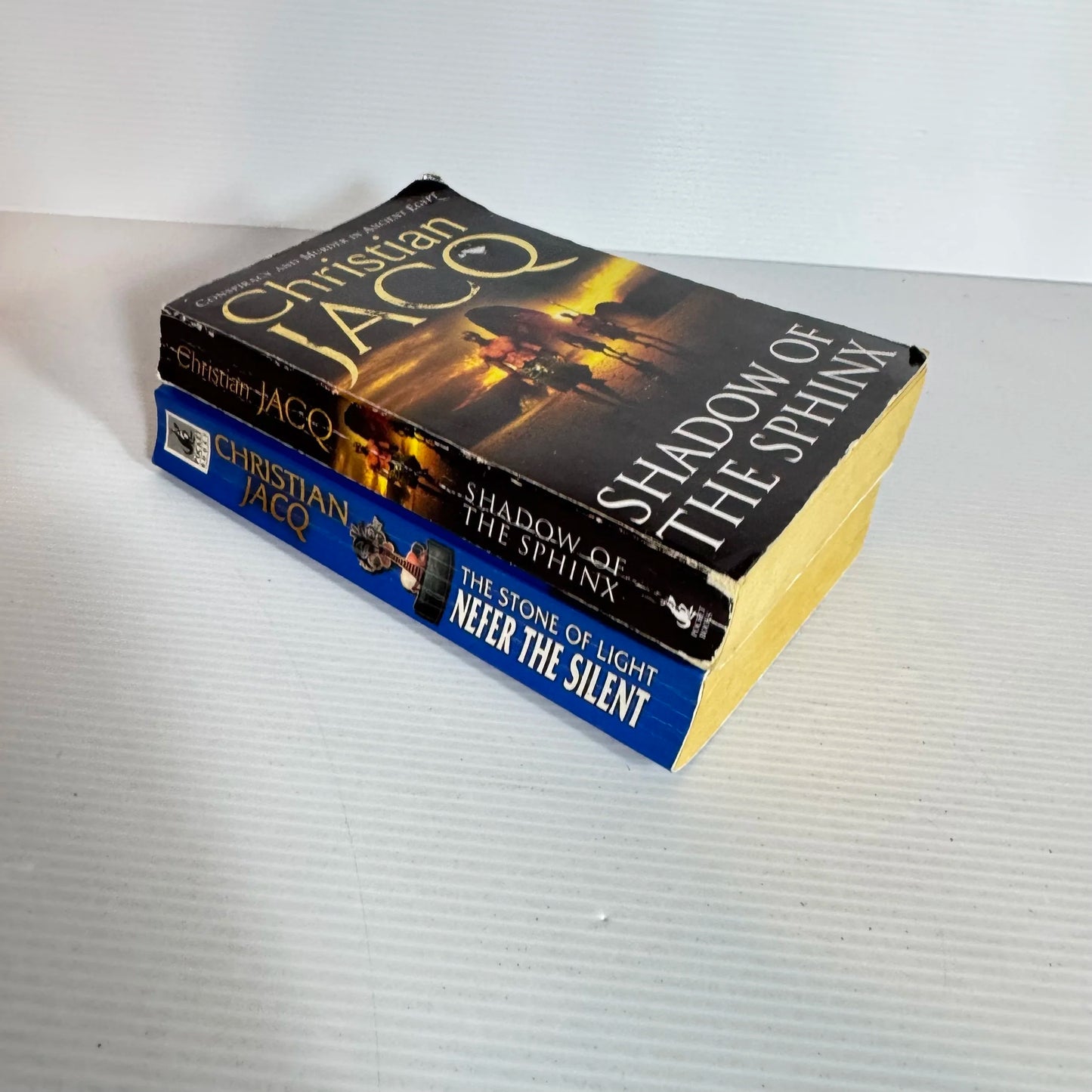 Christian Jacq Book Bundle x 2 - The Stone of Light : Nefer The Silent & Shadow of the Sphinx
