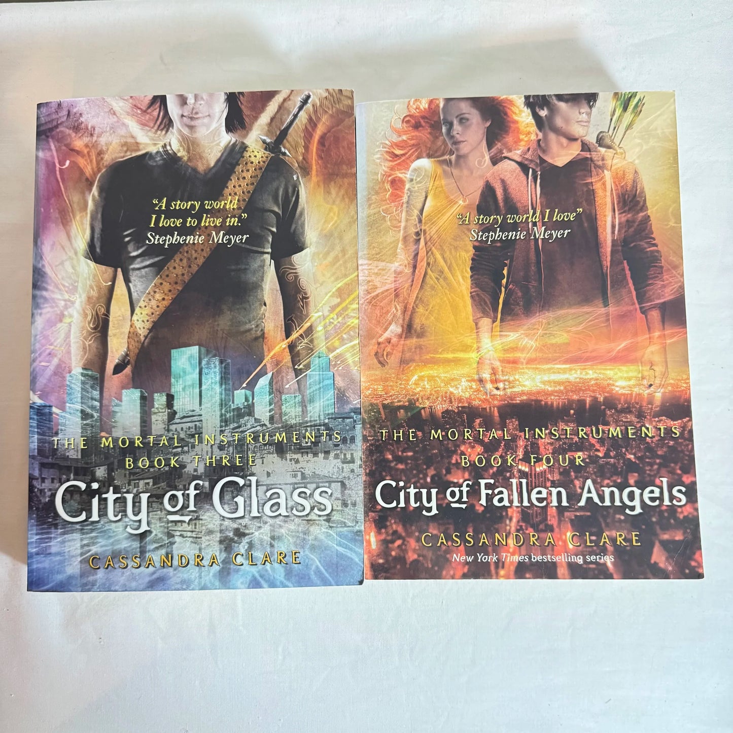 Cassandra Clare Book Bundle x 2 - Book 3 City of Glass & Book 4 City of Fallen Angles of The Mortal Instruments Series